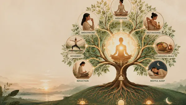 An Ayurvedic evening routine for deep sleep — warm lamplight in an Indian home